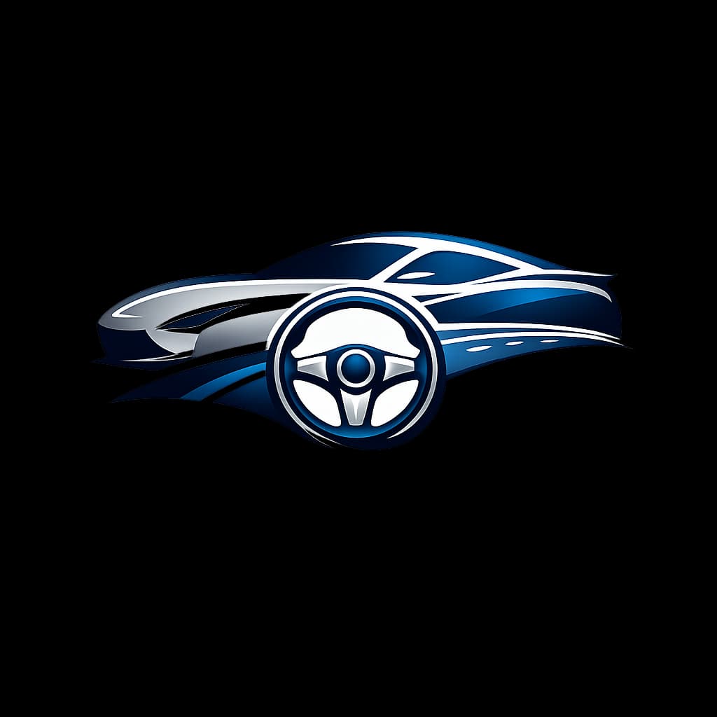 Logo for Direct Drive Auto Brokerage with car silhouette and transparent background