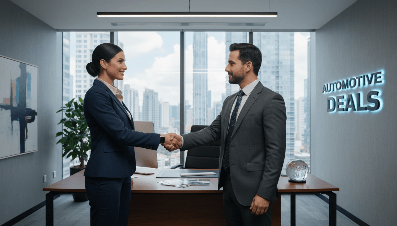 Client meeting with professional auto broker for consultation