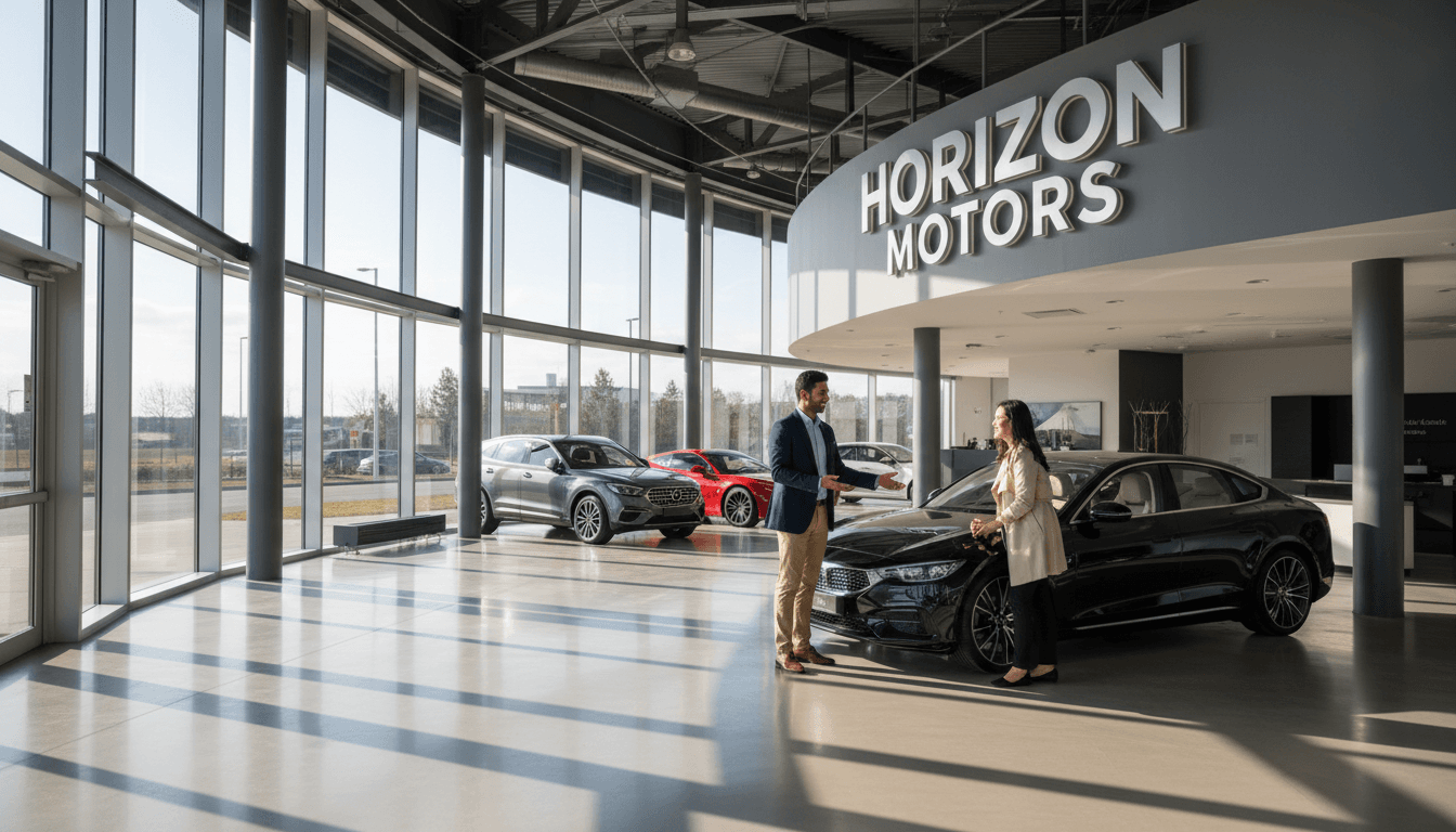 Professional completing a successful vehicle purchase with confident handshake