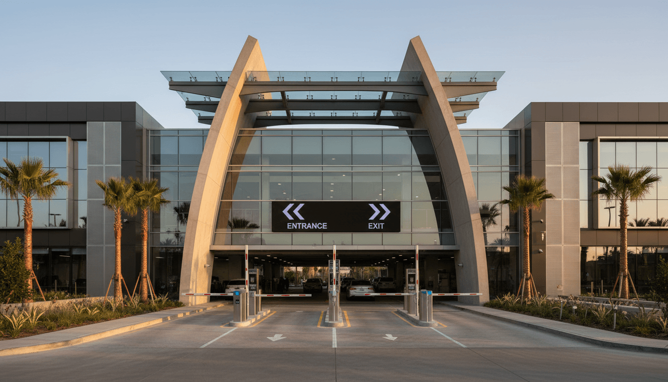 Parking area outside professional office